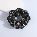 Spooky Pumpkin Ghost Scrunchie Hair Tie - Black
