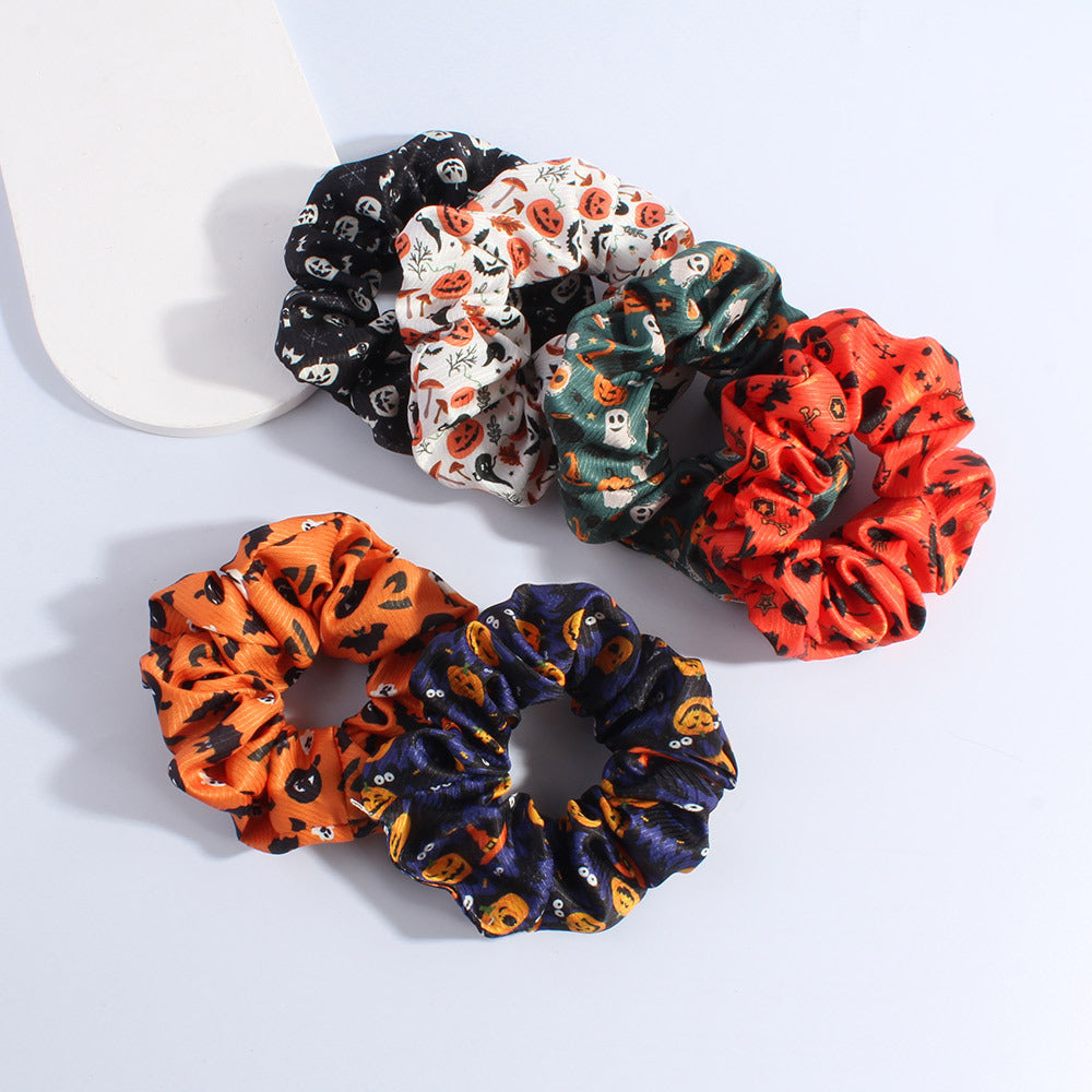 Spooky Pumpkin Ghost Scrunchie Hair Tie