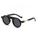 Thick Round Frame Vintage Sunglasses - Black-1