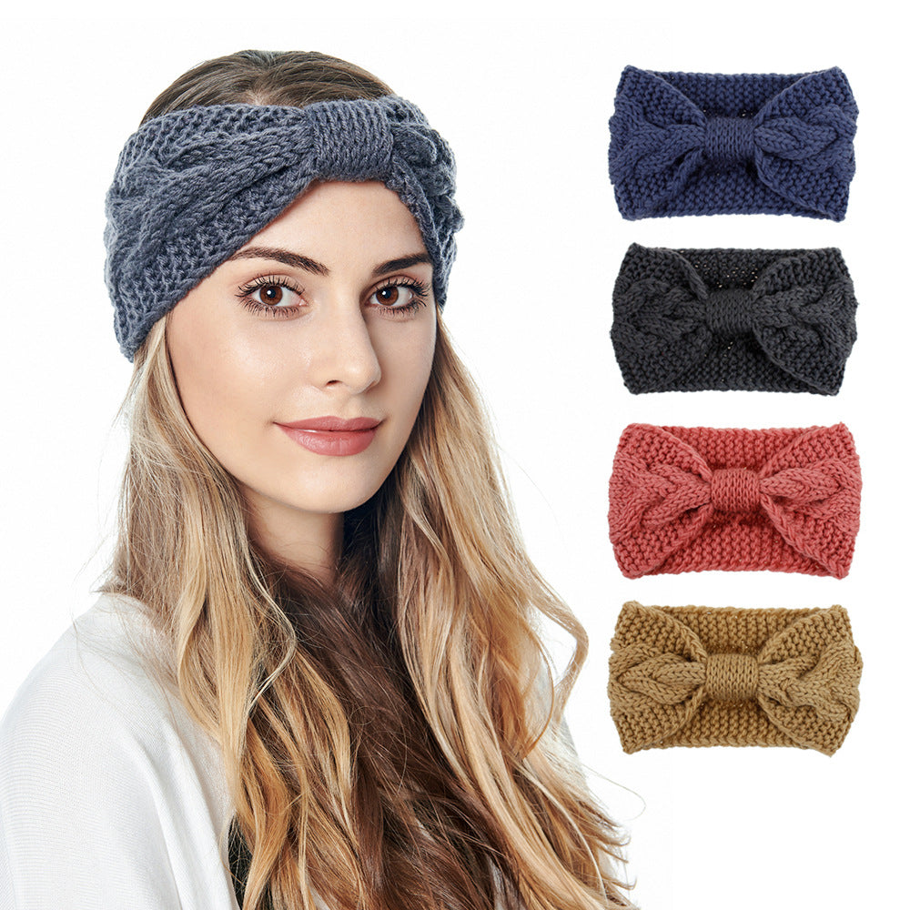Chunky Cable Knit Bow Hair Accessory