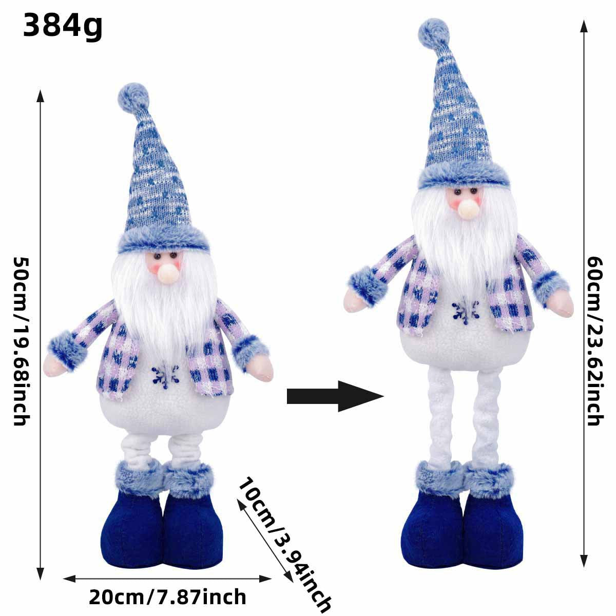 Standing Plush Christmas Figures with Stretch Legs - Santa
