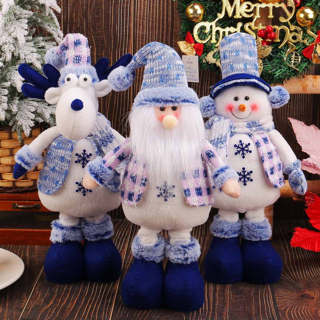 Standing Plush Christmas Figures with Stretch Legs