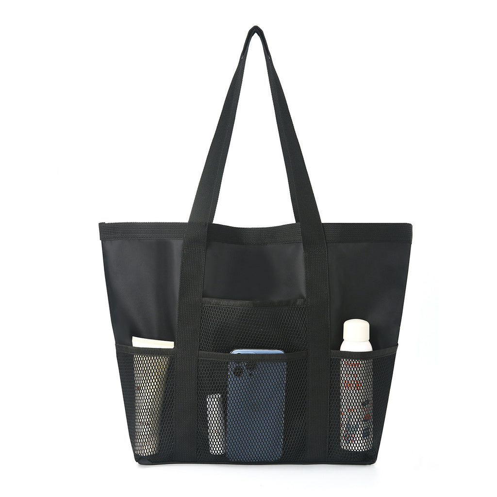Extra Large Mesh Pool and Beach Tote Bag - Black