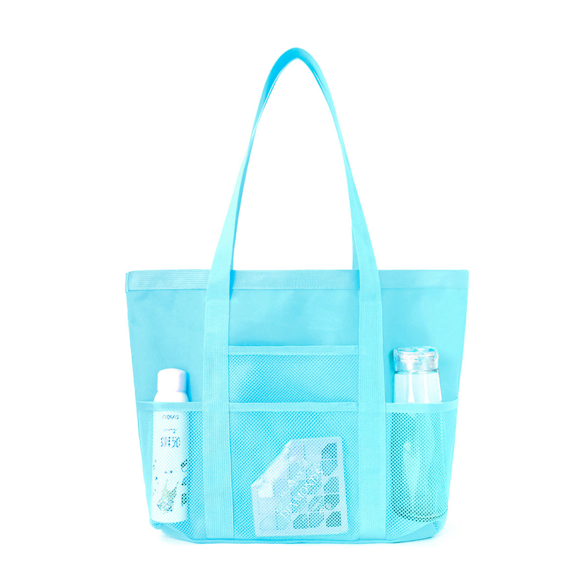 Extra Large Mesh Pool and Beach Tote Bag - Blue