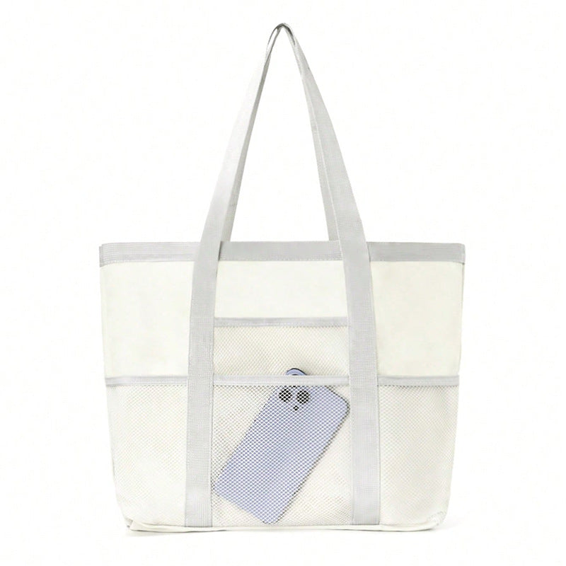 Extra Large Mesh Pool and Beach Tote Bag - Grey