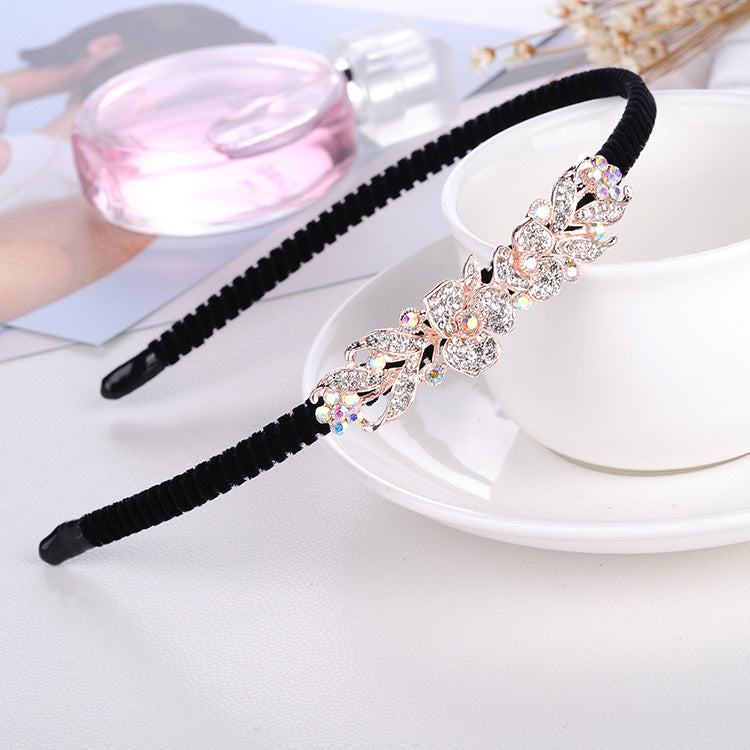 Crystal Floral Embellished Hair Pin Headband - Color_04