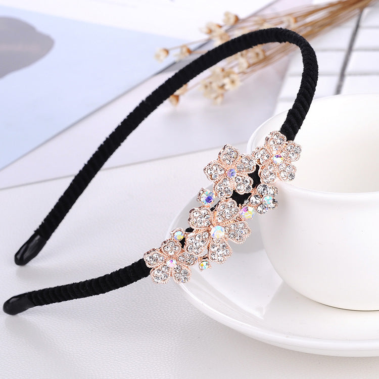 Crystal Floral Embellished Hair Pin Headband - Color_06