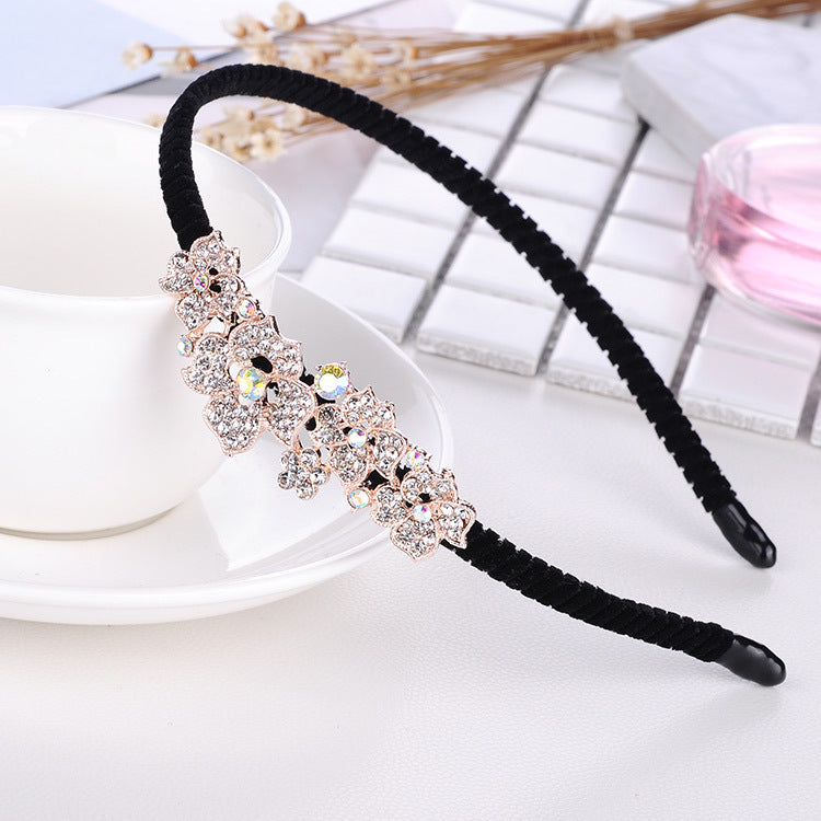 Crystal Floral Embellished Hair Pin Headband - Color_07