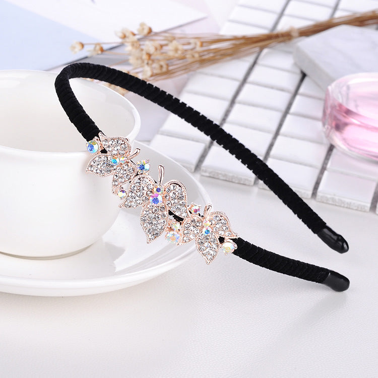 Crystal Floral Embellished Hair Pin Headband - Color_08