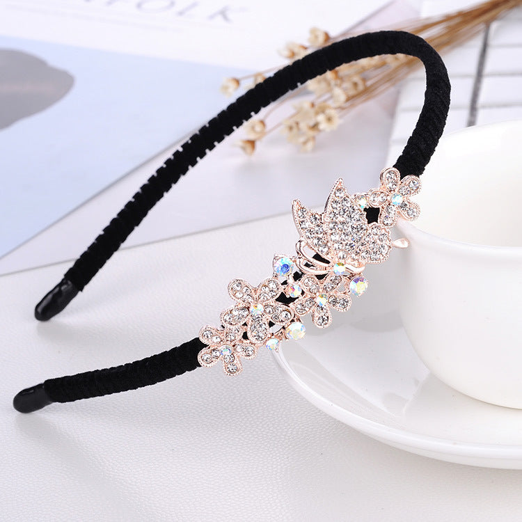 Crystal Floral Embellished Hair Pin Headband - Color_10
