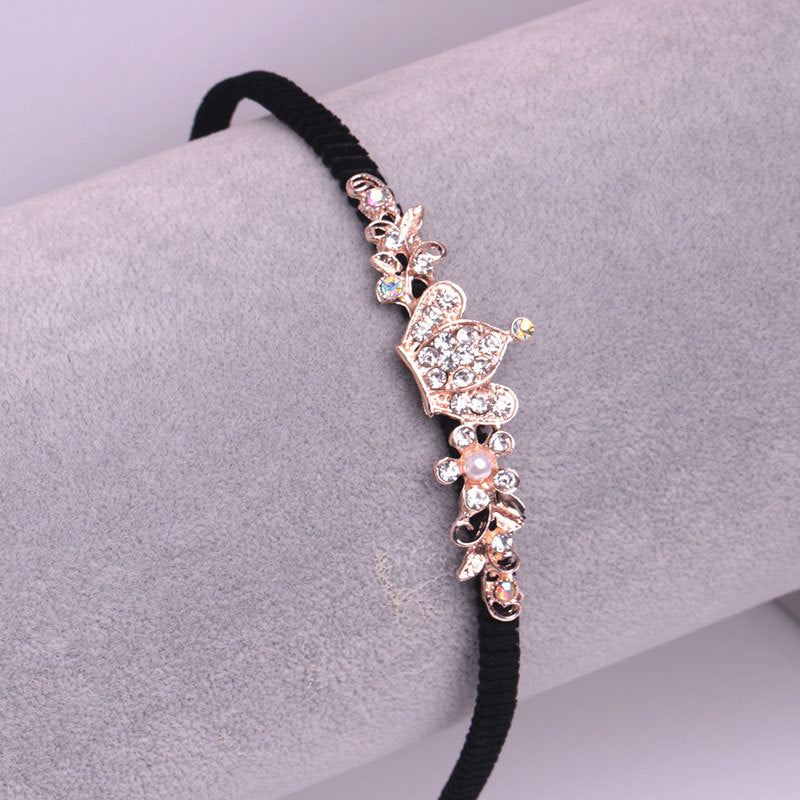 Crystal Floral Embellished Hair Pin Headband - Color_13