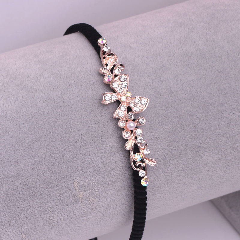 Crystal Floral Embellished Hair Pin Headband - Color_15