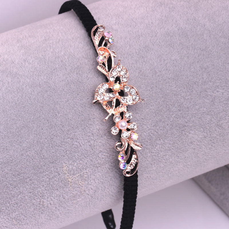 Crystal Floral Embellished Hair Pin Headband - Color_17