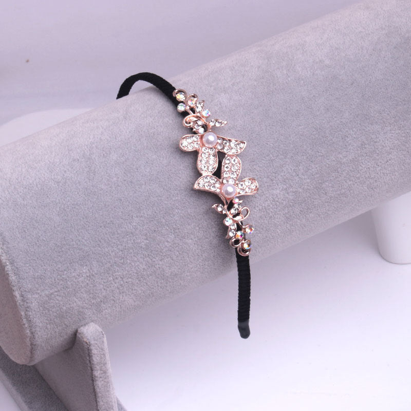 Crystal Floral Embellished Hair Pin Headband - Color_18