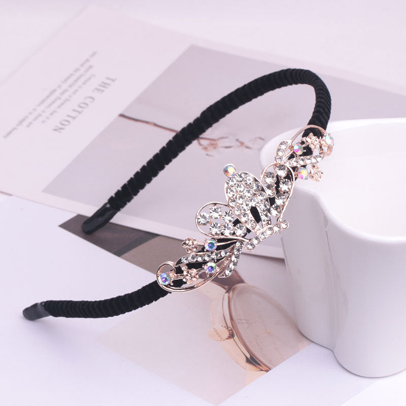 Crystal Floral Embellished Hair Pin Headband - Color_24