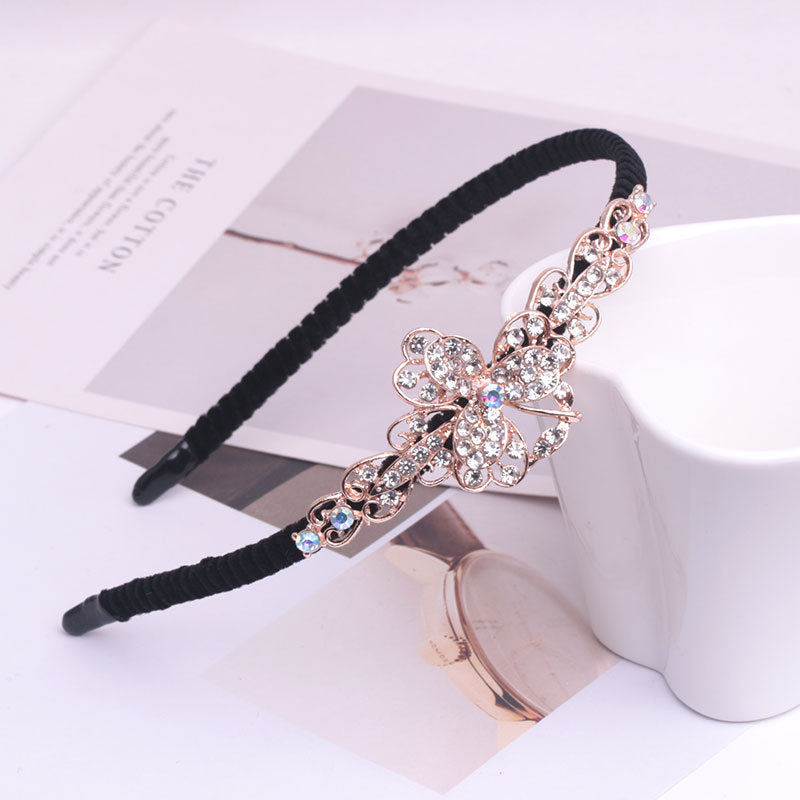 Crystal Floral Embellished Hair Pin Headband - Color_25