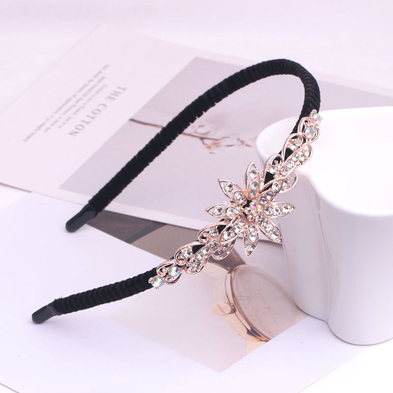 Crystal Floral Embellished Hair Pin Headband - Color_26