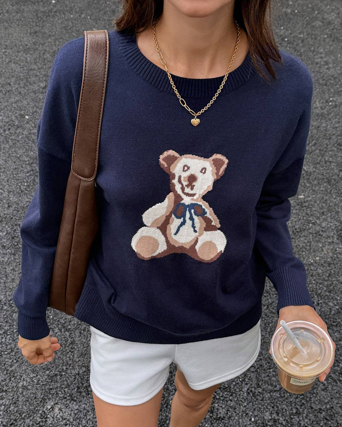 Teddy Bear Graphic Knit Sweater