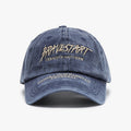 Washed Cotton Slogan Embroidered Baseball Cap - C1