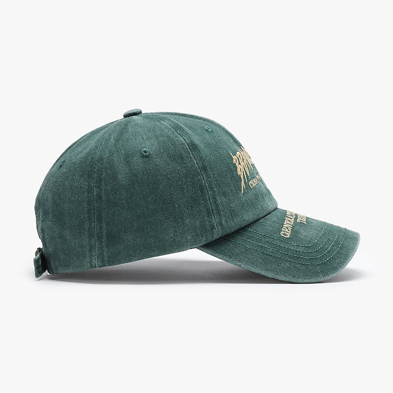 Washed Cotton Slogan Embroidered Baseball Cap - view 2