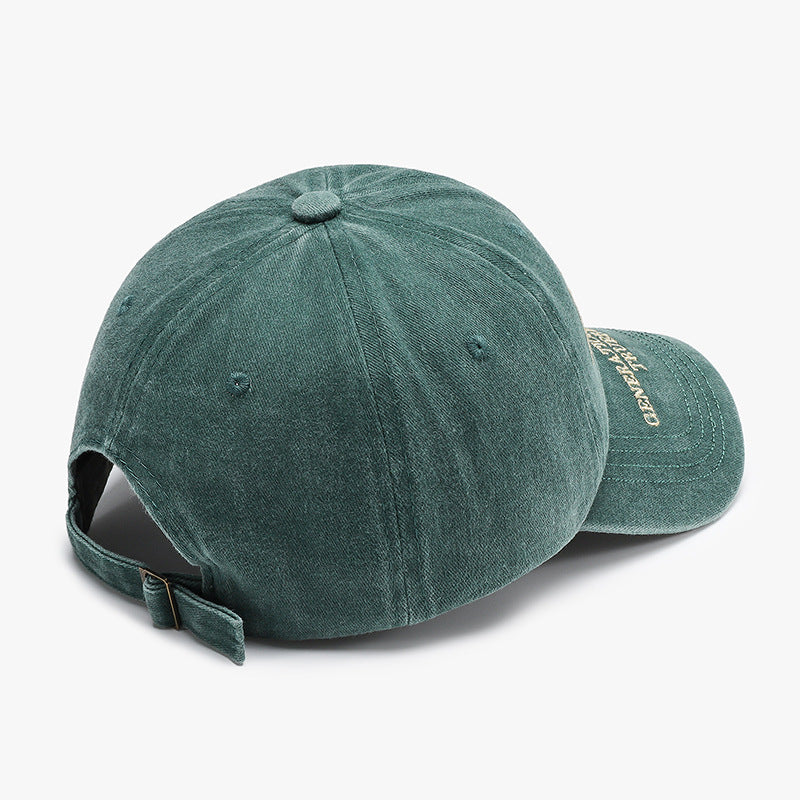 Washed Cotton Slogan Embroidered Baseball Cap - view 3