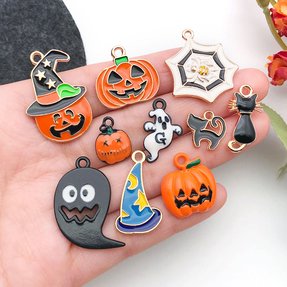 Halloween Pumpkin And Ghost Charm Set - Mix - 3