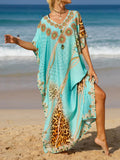 Bohemian Print Maxi Beach Kaftan - Color_1