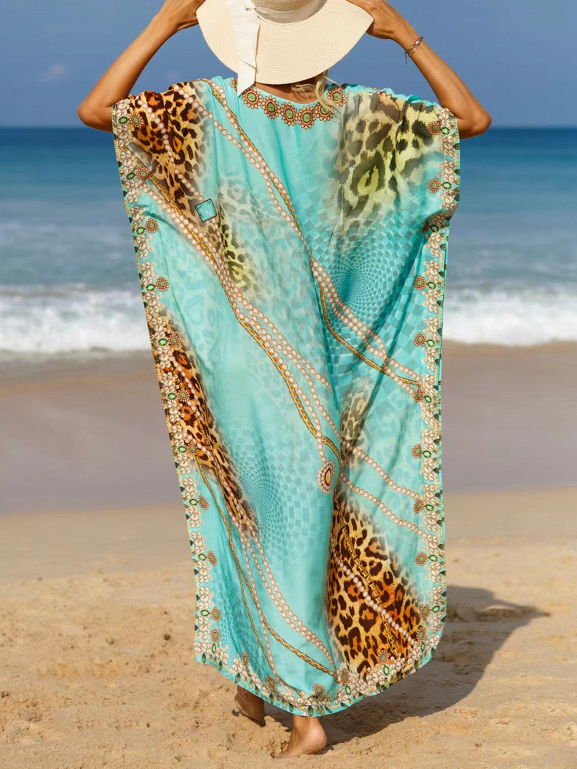 Bohemian Print Maxi Beach Kaftan - Color_1 - 3
