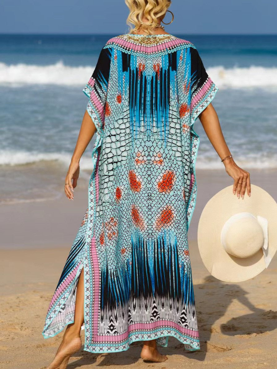 Bohemian Print Maxi Beach Kaftan - Color_2