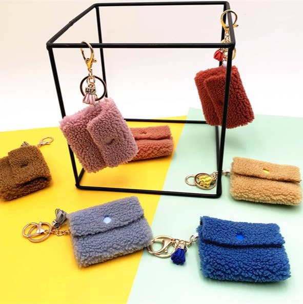Teddy Fleece Mini Purse Keyring