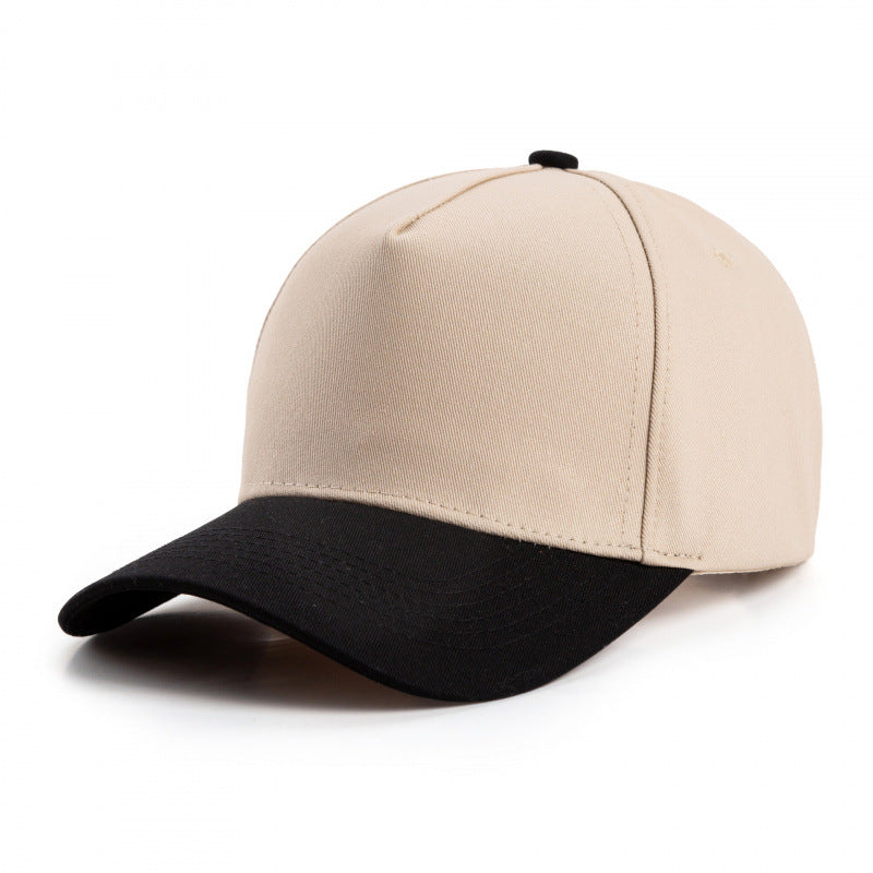 Contrast Brim Curved Visor Trucker Hat - Black