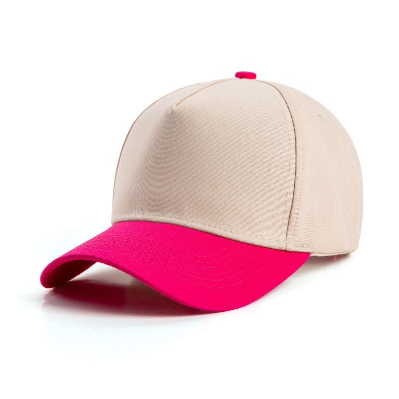 Contrast Brim Curved Visor Trucker Hat - DeepPink