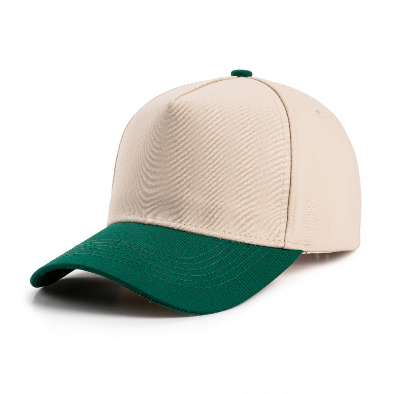 Contrast Brim Curved Visor Trucker Hat - Green