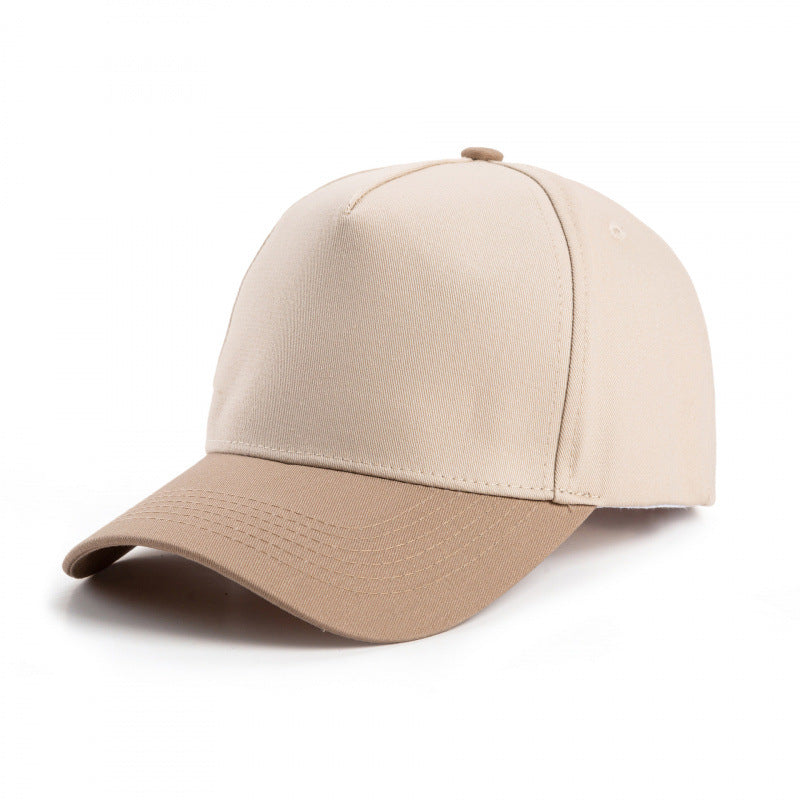 Contrast Brim Curved Visor Trucker Hat - Khaki