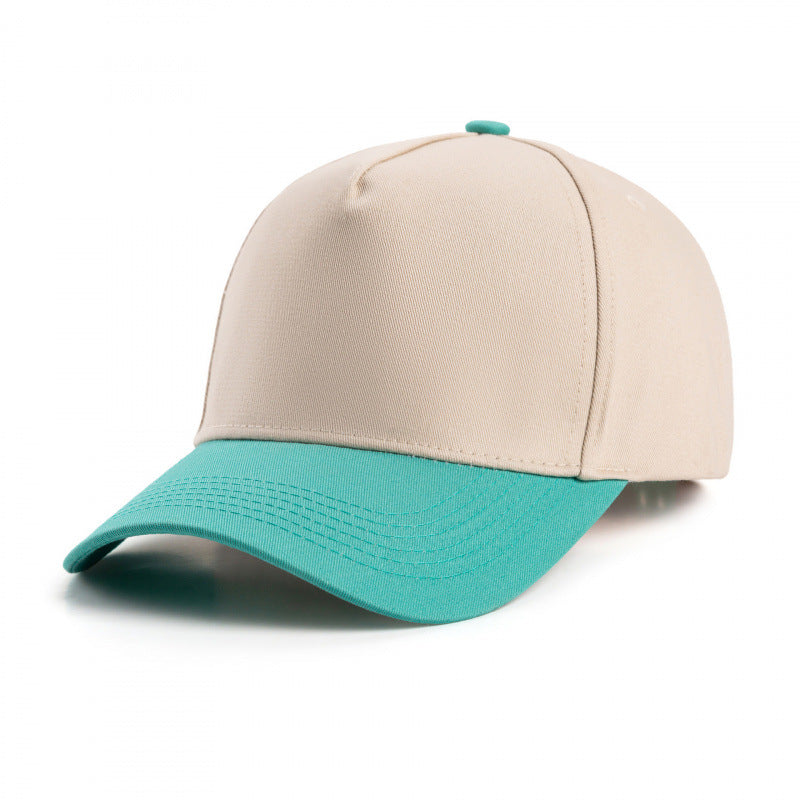 Contrast Brim Curved Visor Trucker Hat - LakeBlue