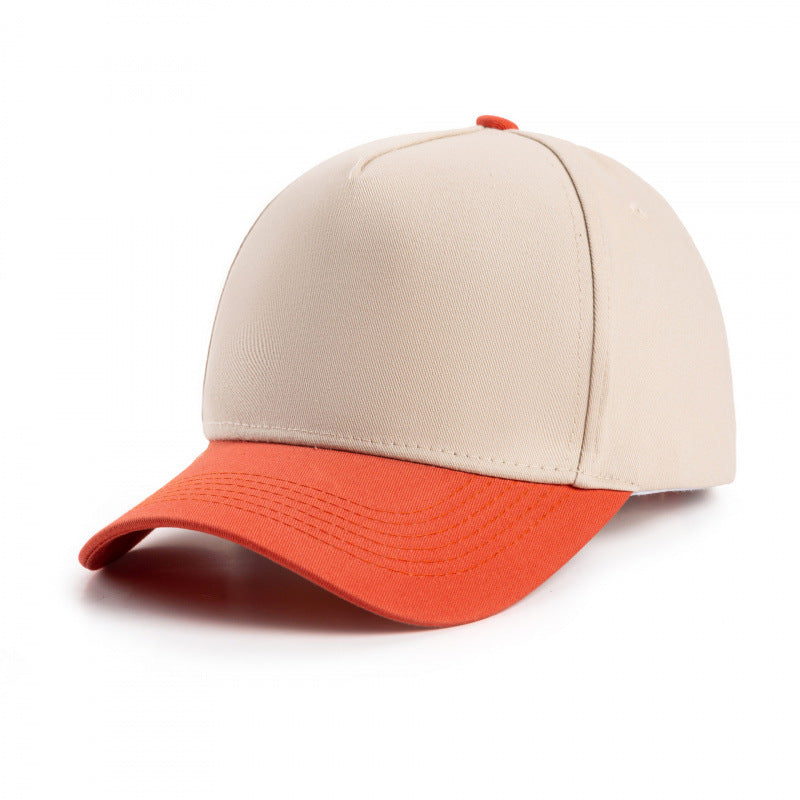 Contrast Brim Curved Visor Trucker Hat - Orange
