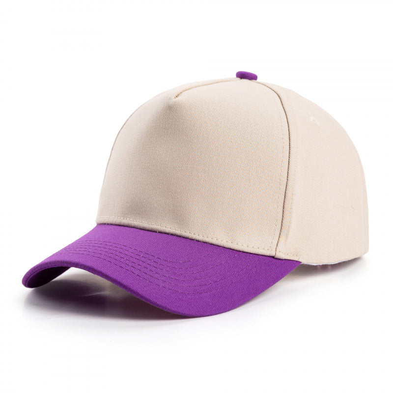 Contrast Brim Curved Visor Trucker Hat - Purple