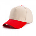 Contrast Brim Curved Visor Trucker Hat - Red