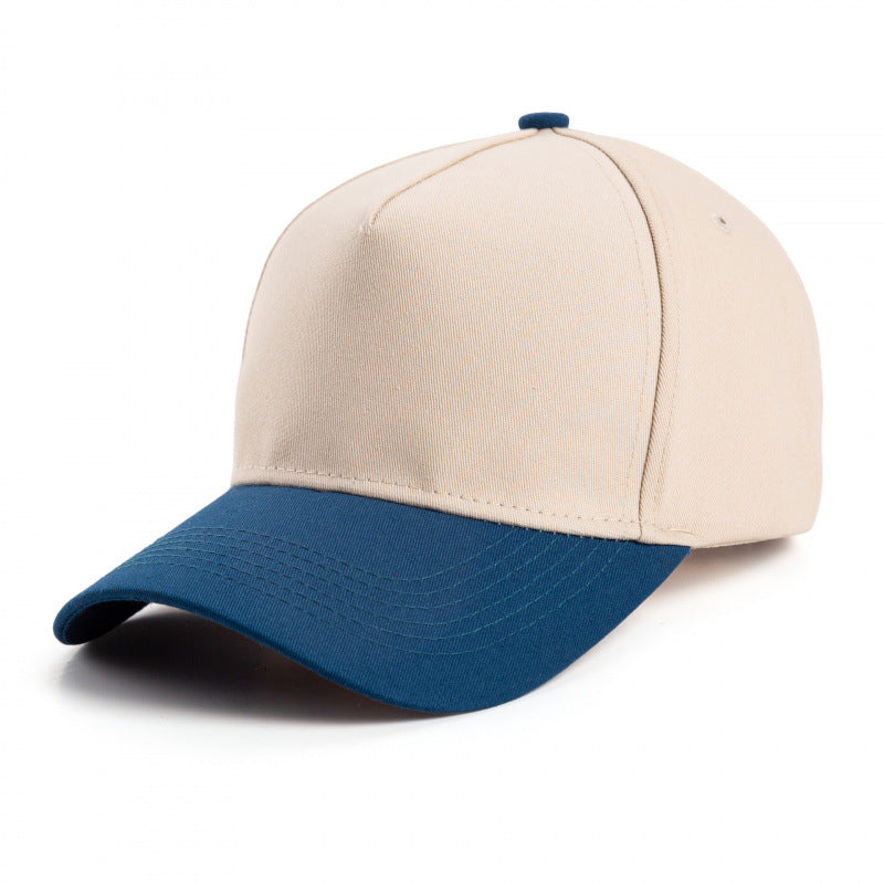 Contrast Brim Curved Visor Trucker Hat - SeaBlue