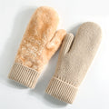 Cable Knit Plush Lined Winter Gloves - Color_01
