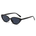 Slim Cat Eye Retro Sunglasses - Black