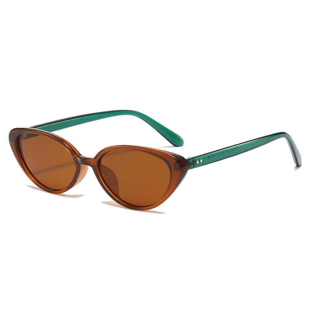 Slim Cat Eye Retro Sunglasses - Green