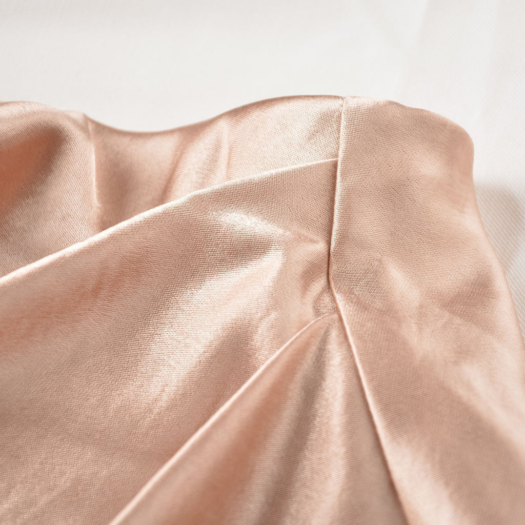 Gathered Side Satin Bias Maxi Skirt - Beige - 6
