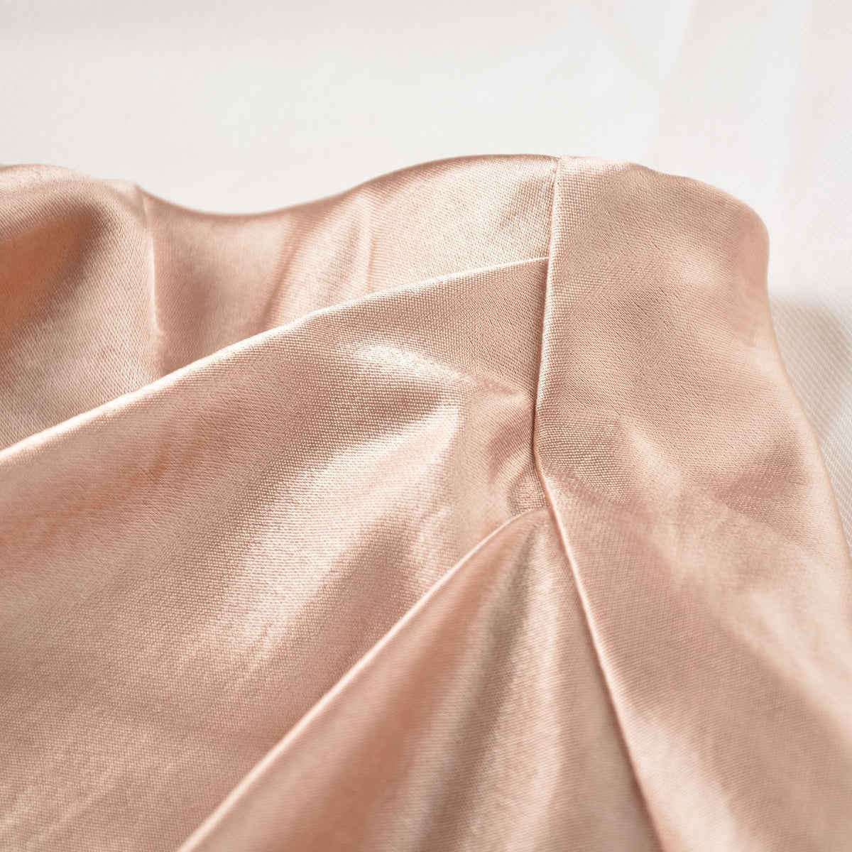 Gathered Side Satin Bias Maxi Skirt - Beige - 6