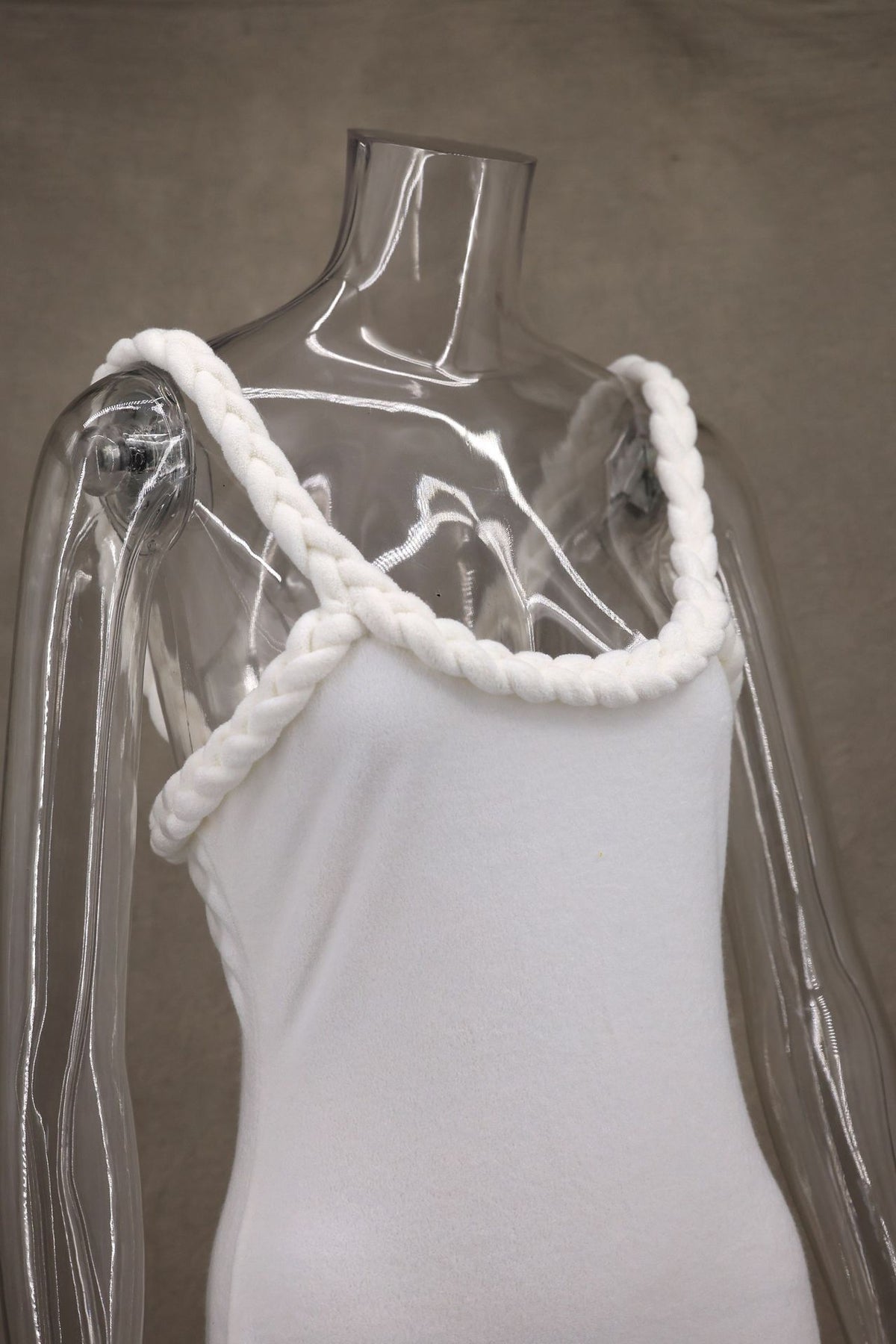 Braided Strap Fringe Hem Maxi Dress - white - 6