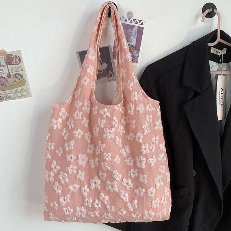 Floral Jacquard Slouchy Shoulder Bag - Color_03