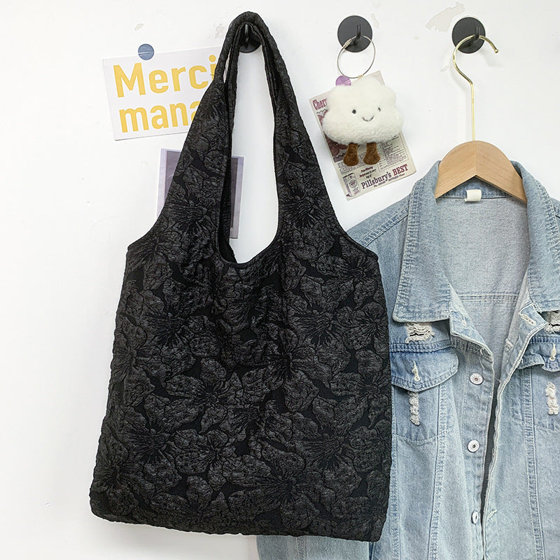 Floral Jacquard Slouchy Shoulder Bag - Color_05