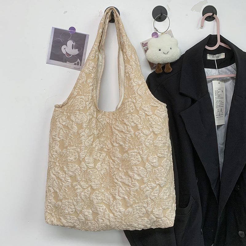 Floral Jacquard Slouchy Shoulder Bag - Color_06