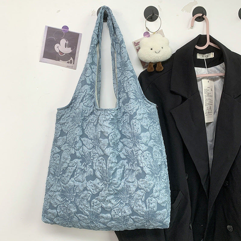 Floral Jacquard Slouchy Shoulder Bag - Color_07