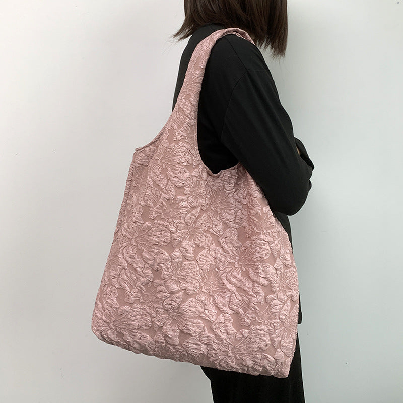 Floral Jacquard Slouchy Shoulder Bag - Color_08